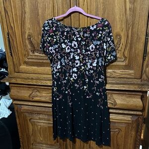 Lovely Floral Black Dress